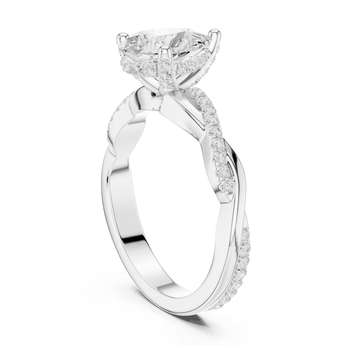 Pear Twist Lab Grown Diamond Engagement Ring