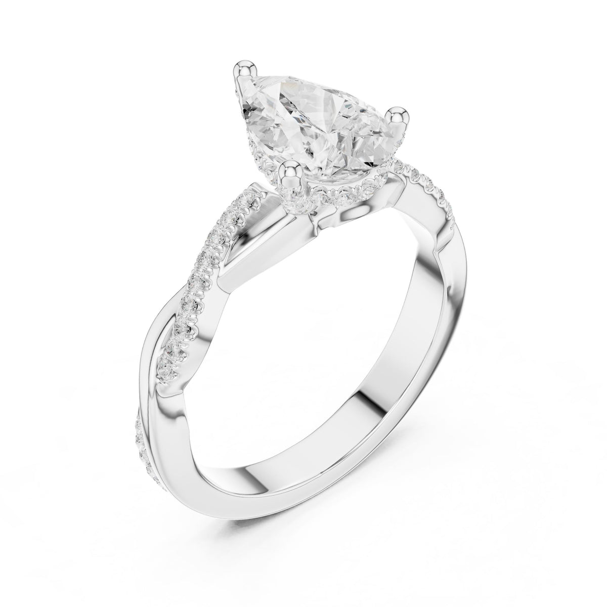 Pear Twist Lab Grown Diamond Engagement Ring