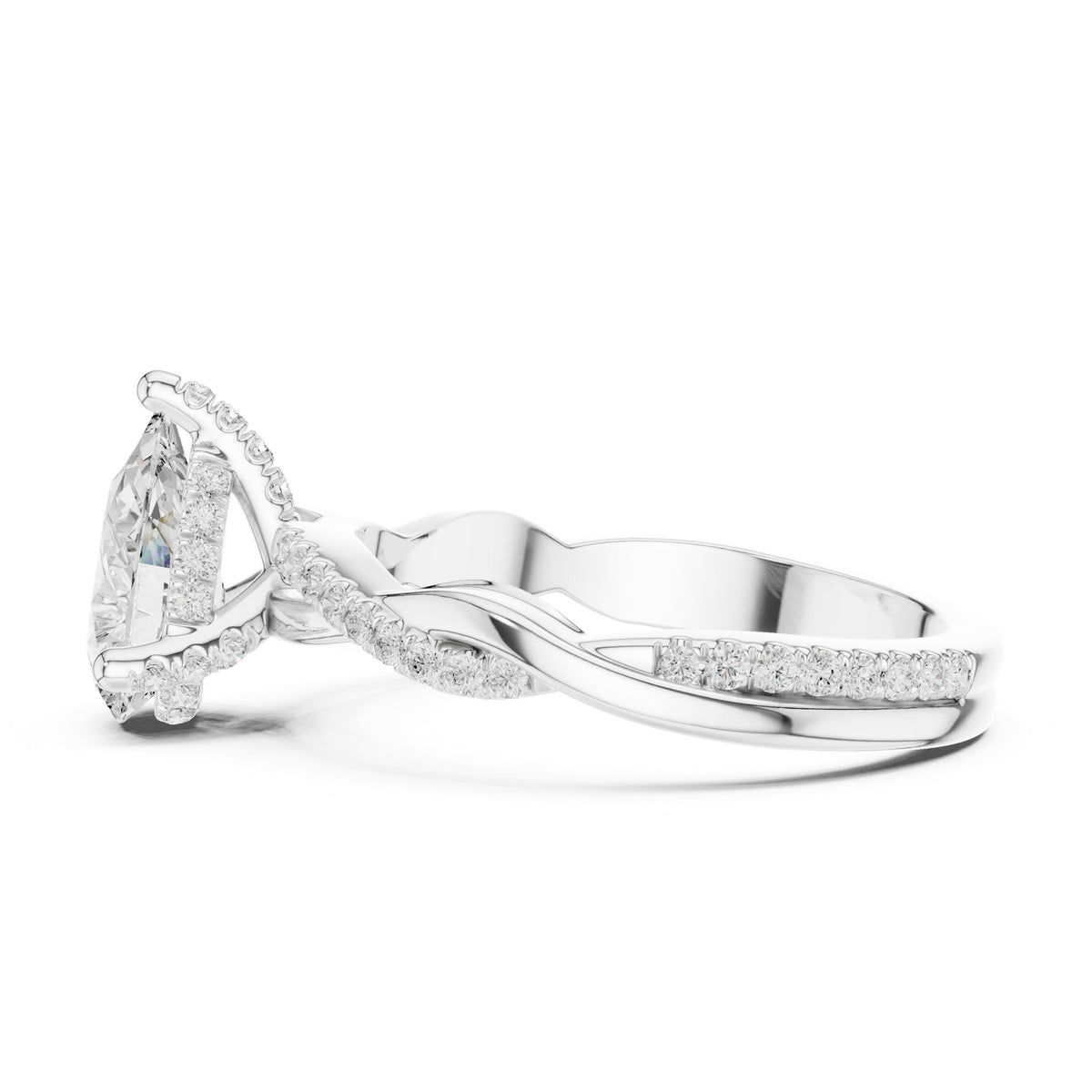 Pear Twist Lab Grown Diamond Engagement Ring