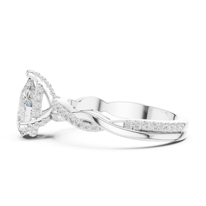 Pear Twist Lab Grown Diamond Engagement Ring