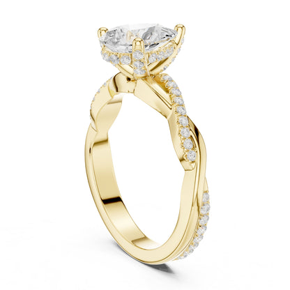 Pear Twist Lab Grown Diamond Engagement Ring