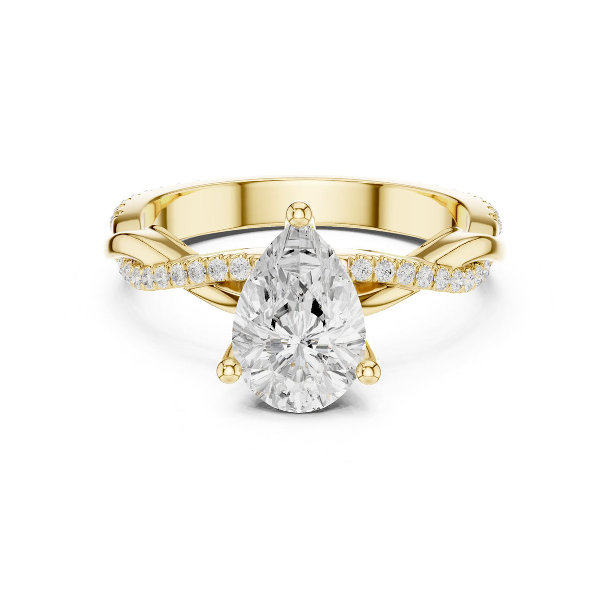 Pear Twist Lab Grown Diamond Engagement Ring