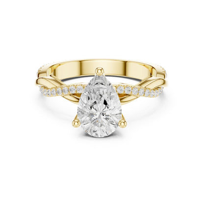 Pear Twist Lab Grown Diamond Engagement Ring