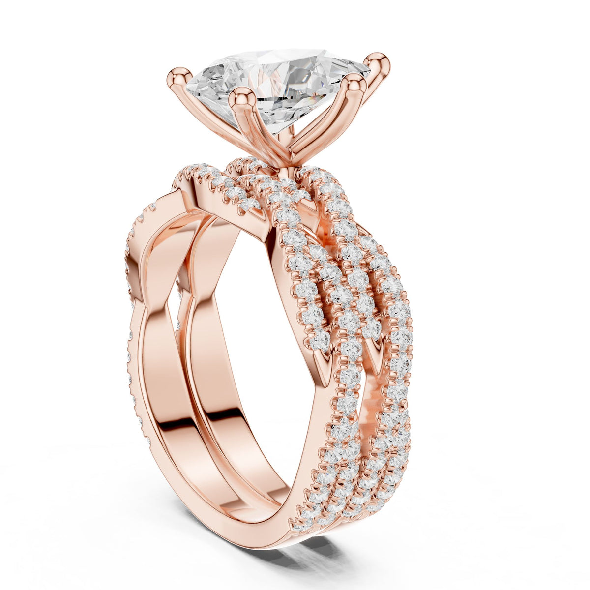 Pear Twist Lab Grown Diamond Engagement Ring
