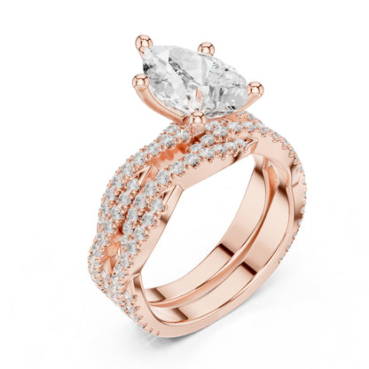 Pear Twist Lab Grown Diamond Engagement Ring