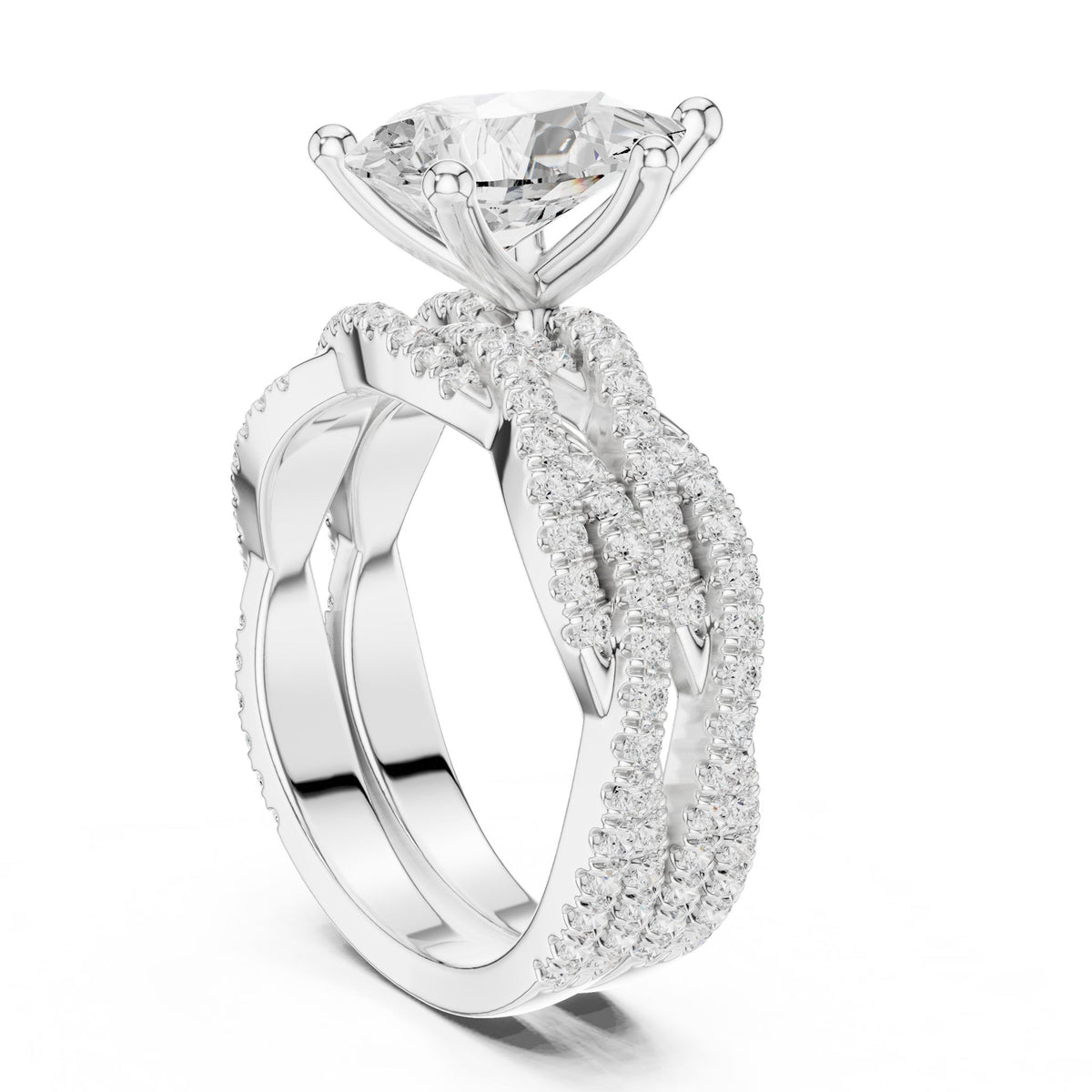 Pear Twist Lab Grown Diamond Engagement Ring