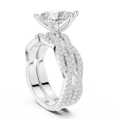 Pear Twist Lab Grown Diamond Engagement Ring