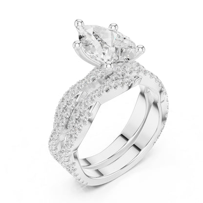 Pear Twist Lab Grown Diamond Engagement Ring