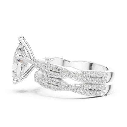 Pear Twist Lab Grown Diamond Engagement Ring