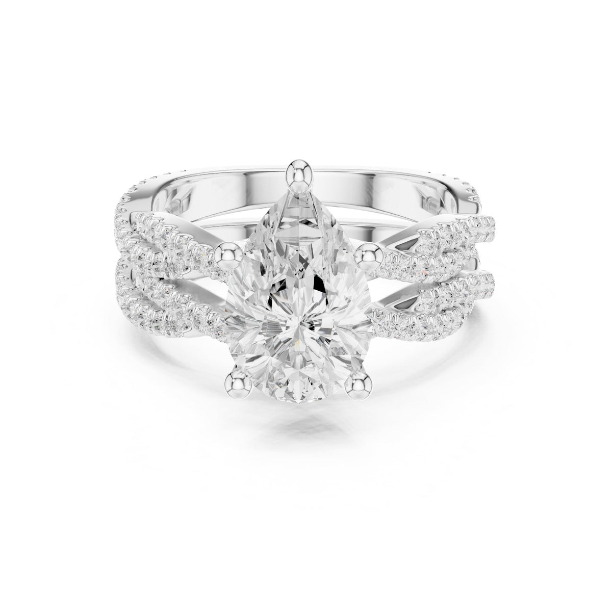 Pear Twist Lab Grown Diamond Engagement Ring