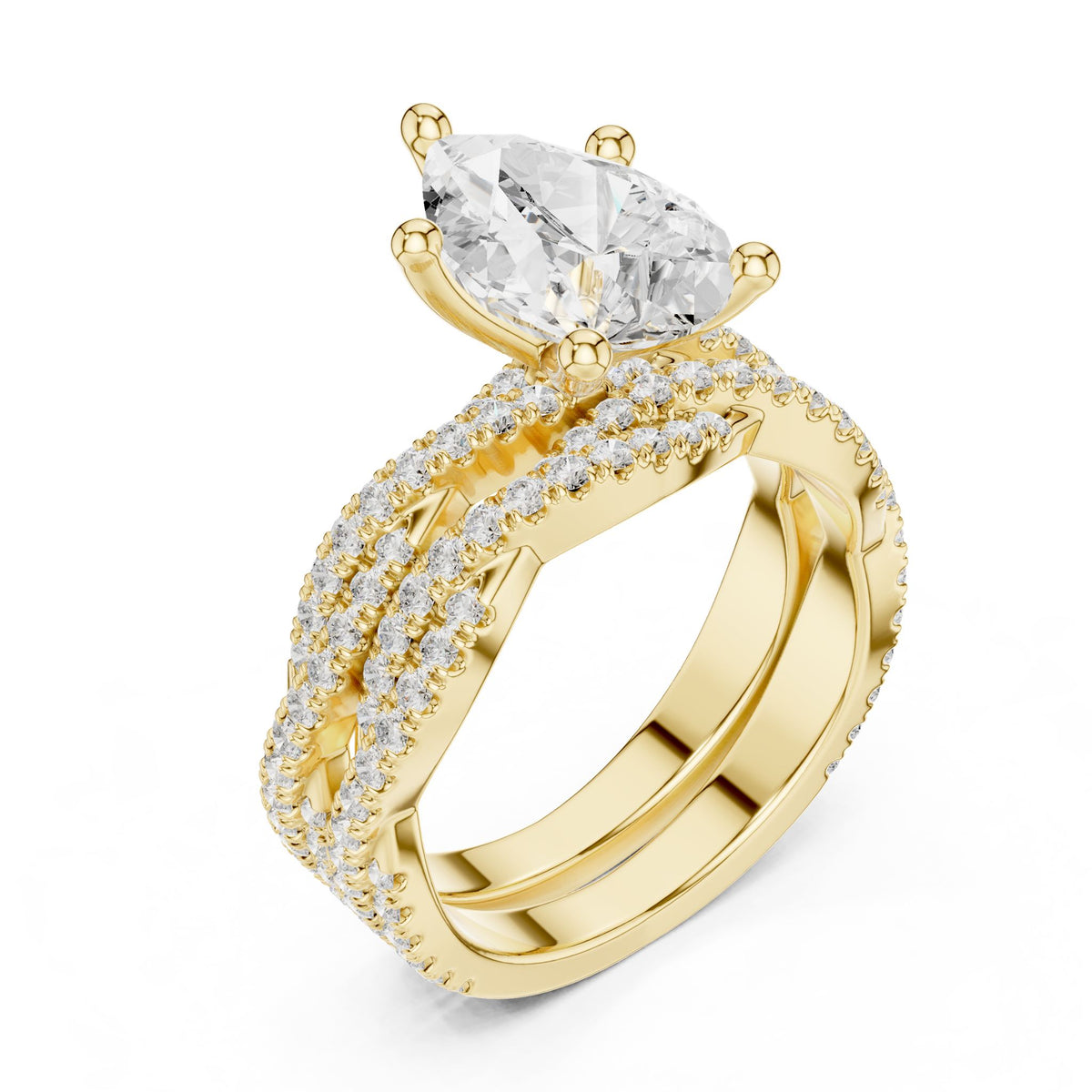 Pear Twist Lab Grown Diamond Engagement Ring