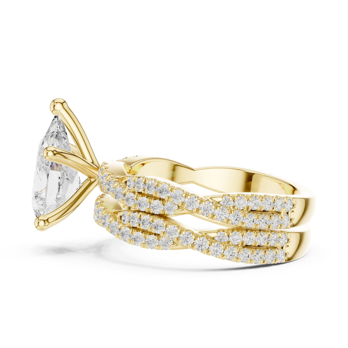 Pear Twist Lab Grown Diamond Engagement Ring