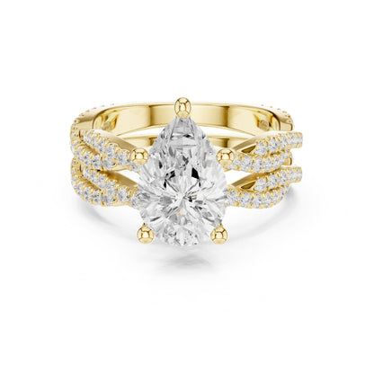 Pear Twist Lab Grown Diamond Engagement Ring