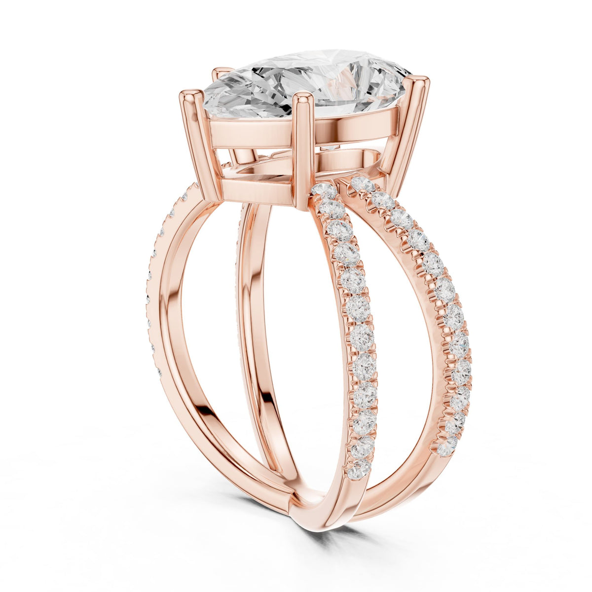Pear Twist Lab Grown Diamond Engagement Ring