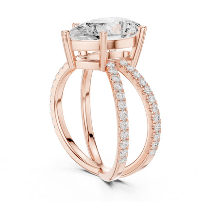 Pear Twist Lab Grown Diamond Engagement Ring
