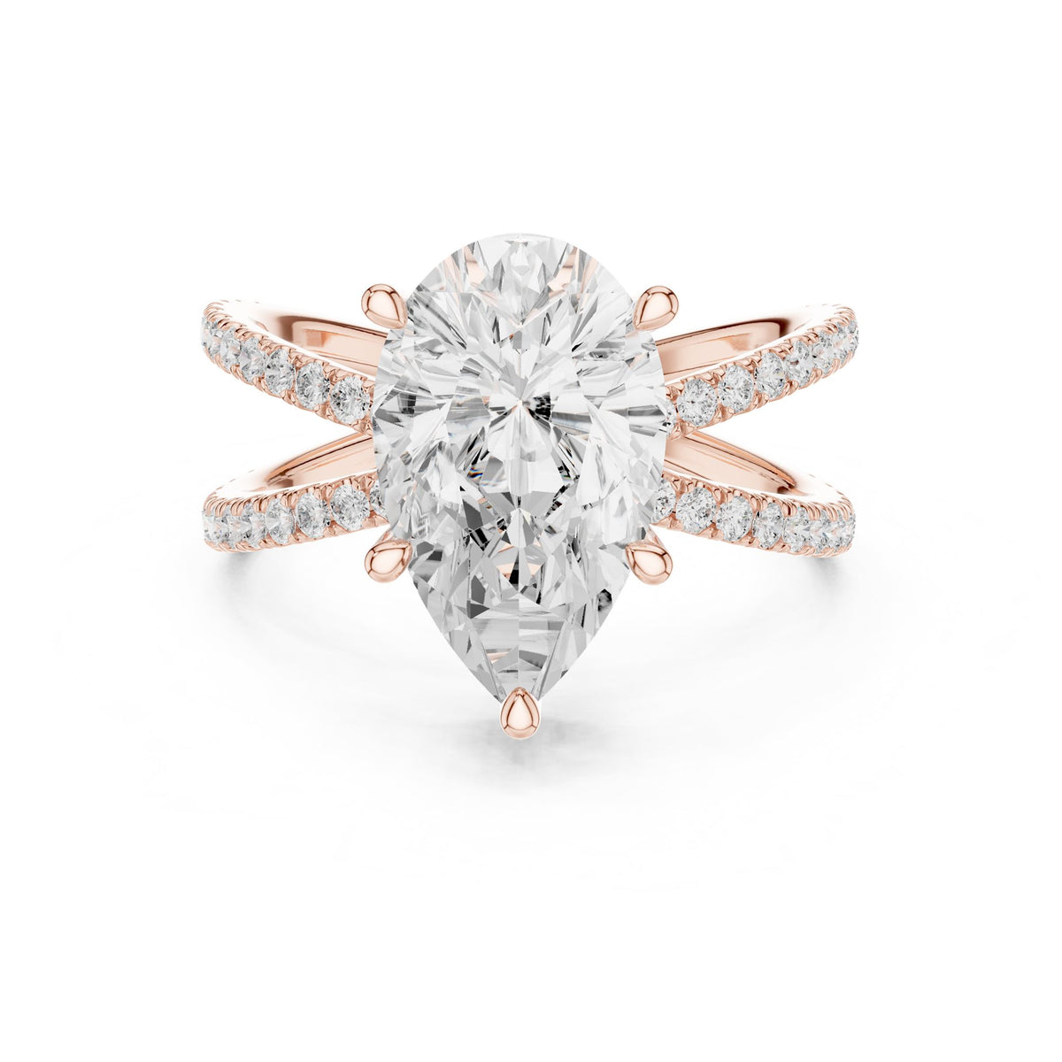 Pear Twist Lab Grown Diamond Engagement Ring