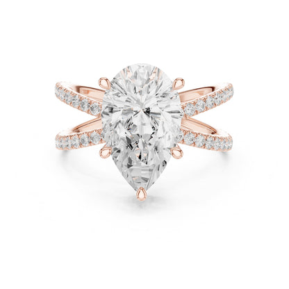 Pear Twist Lab Grown Diamond Engagement Ring