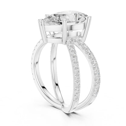 Pear Twist Lab Grown Diamond Engagement Ring