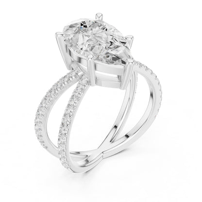 Pear Twist Lab Grown Diamond Engagement Ring