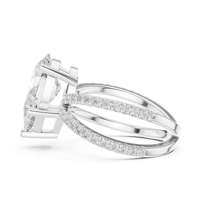 Pear Twist Lab Grown Diamond Engagement Ring