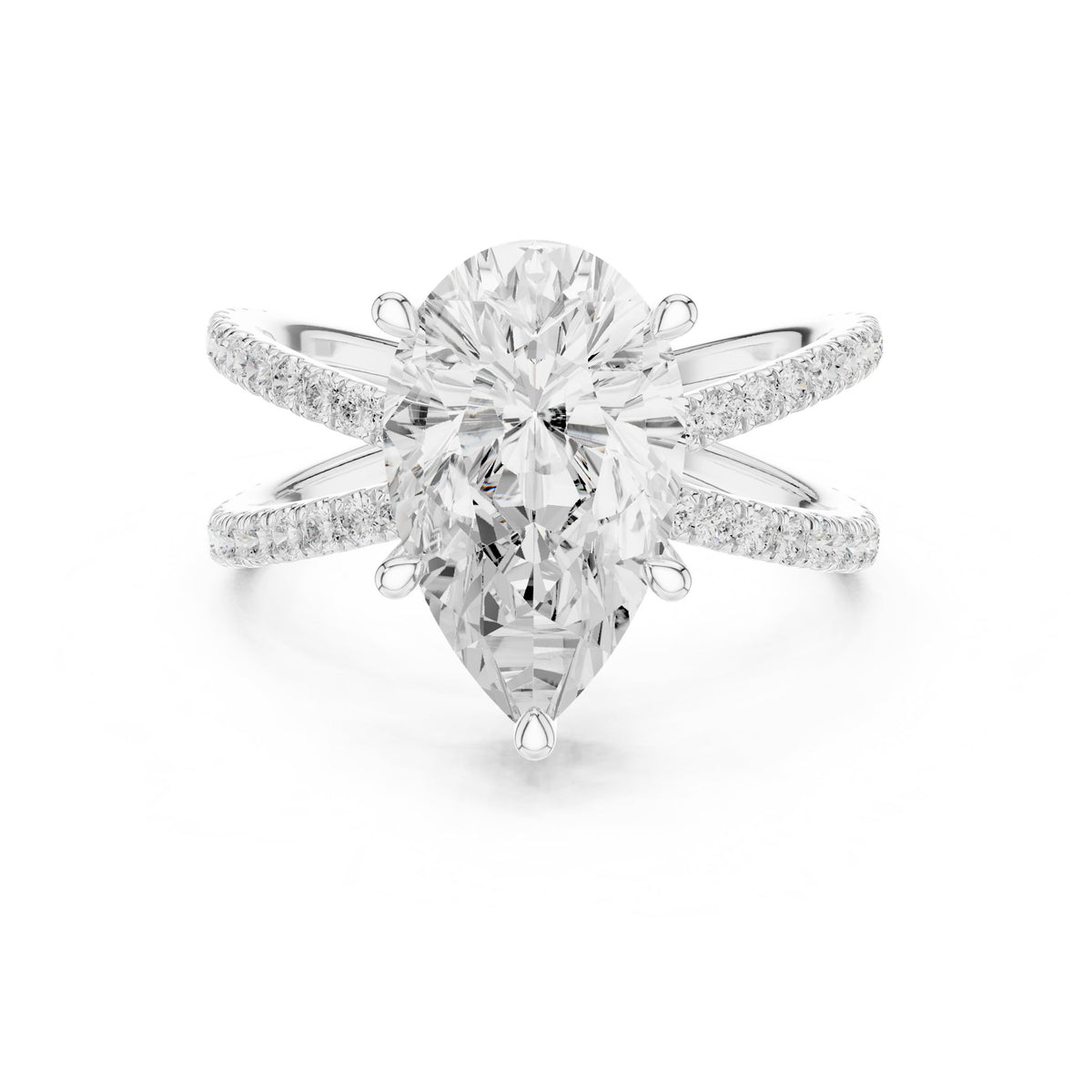 Pear Twist Lab Grown Diamond Engagement Ring