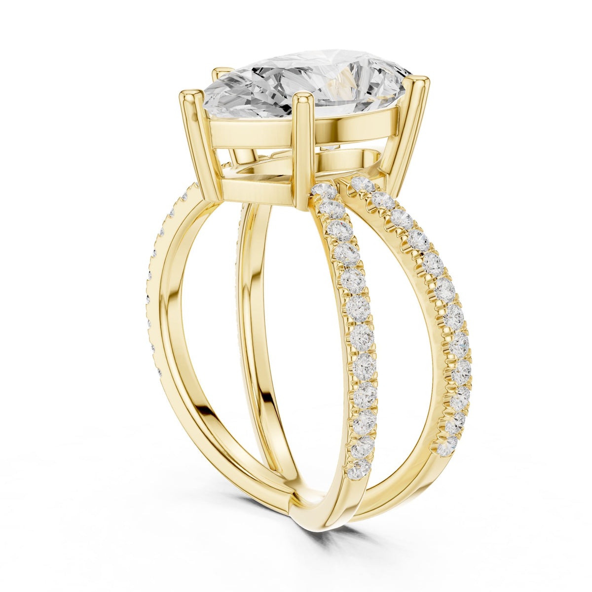 Pear Twist Lab Grown Diamond Engagement Ring