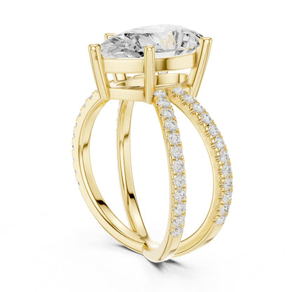 Pear Twist Lab Grown Diamond Engagement Ring