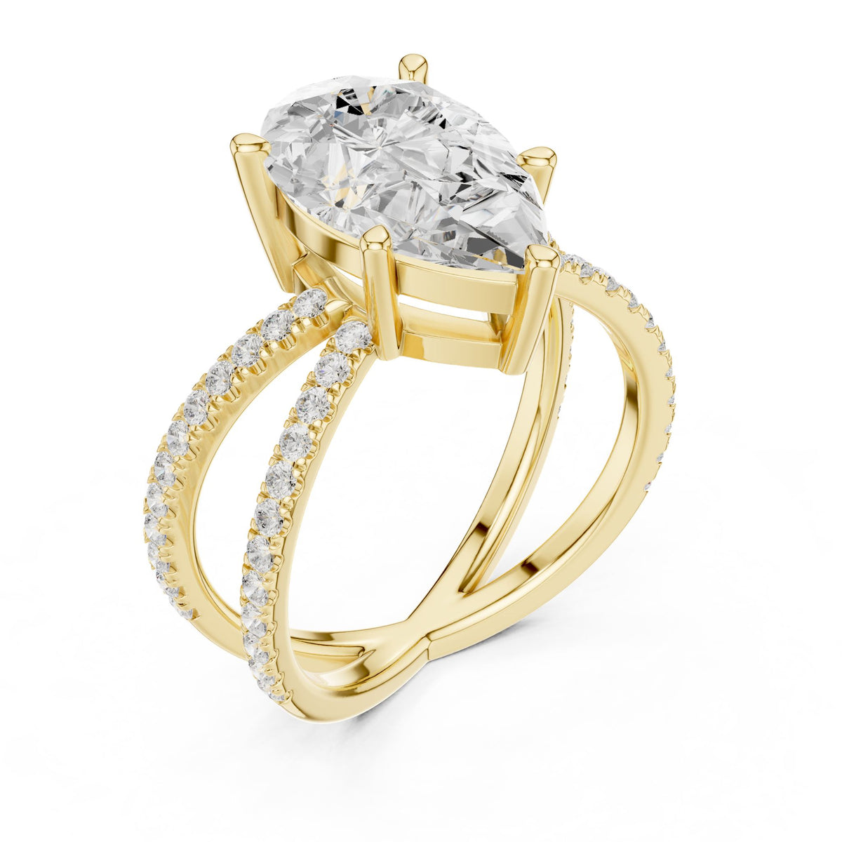 Pear Twist Lab Grown Diamond Engagement Ring