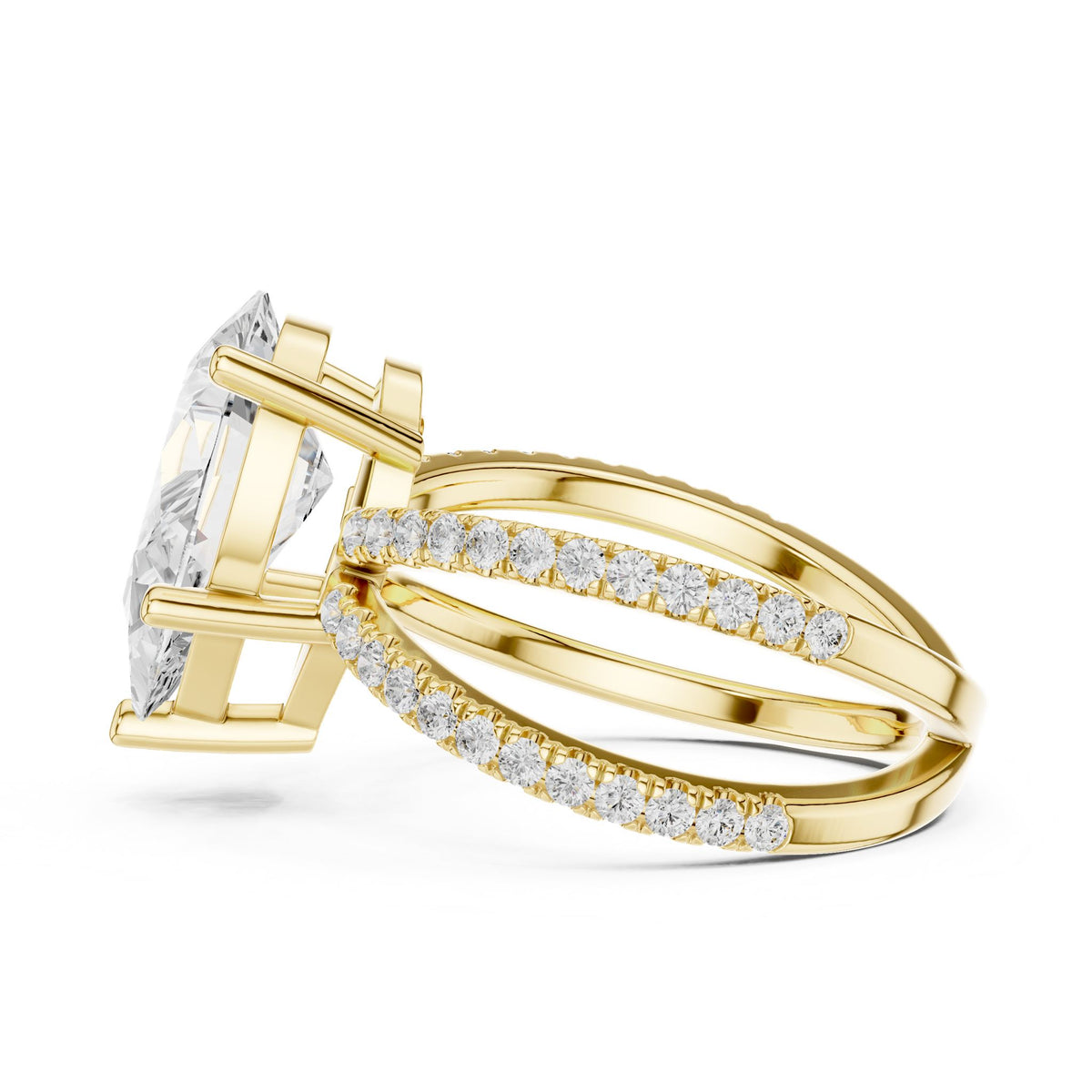 Pear Twist Lab Grown Diamond Engagement Ring