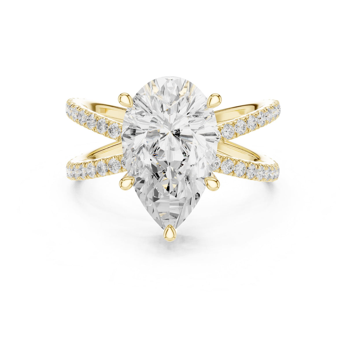 Pear Twist Lab Grown Diamond Engagement Ring