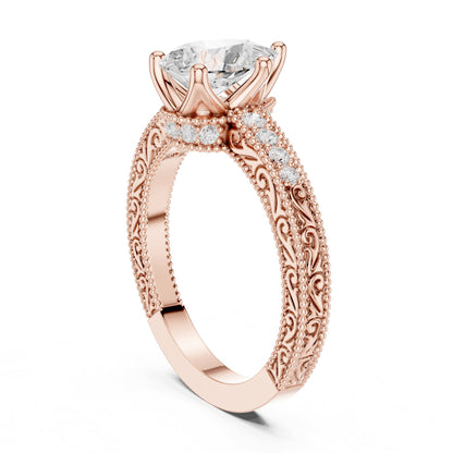 Pear Vintage Lab Grown Diamond Engagement Ring