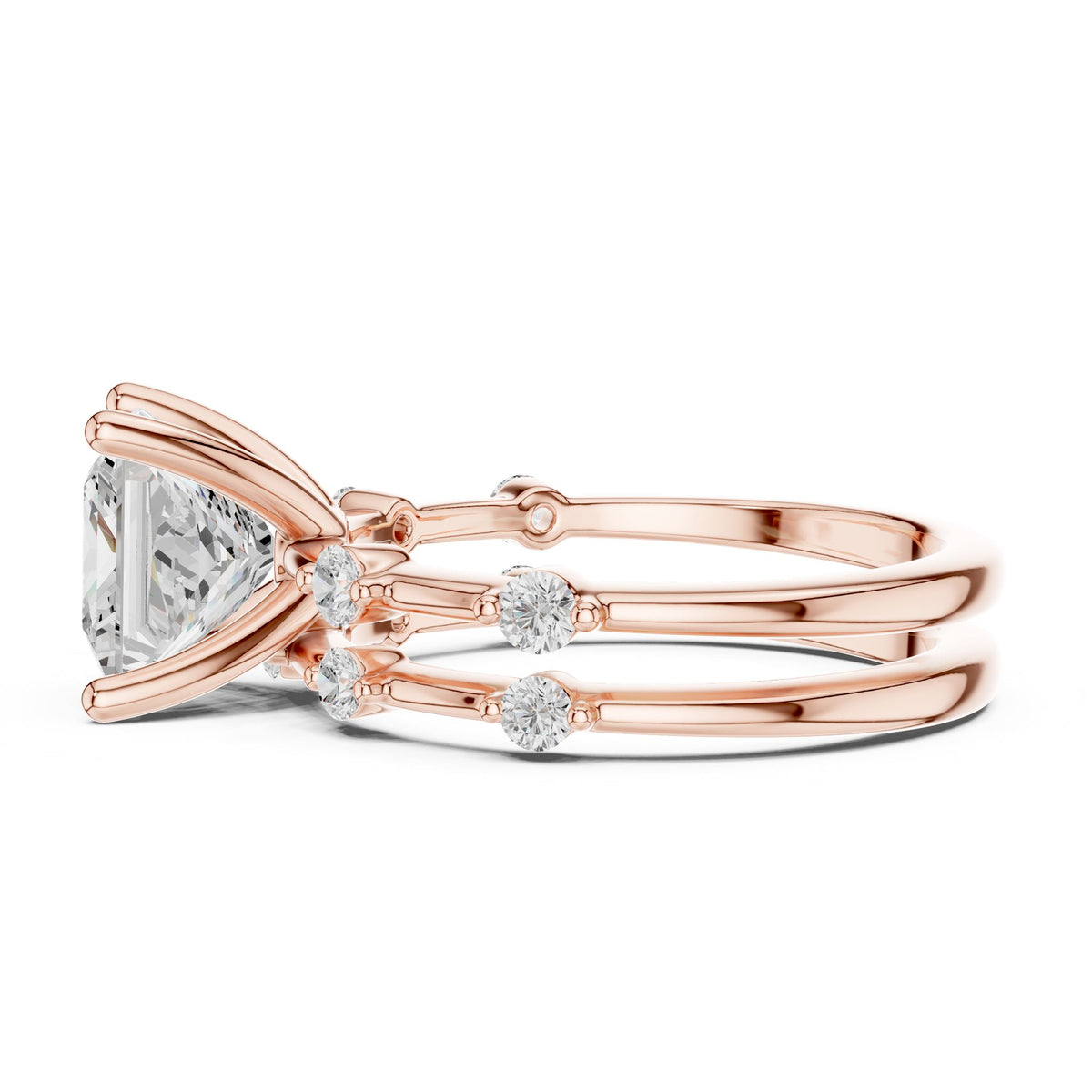 Princess Accented Lab Grown Diamond Engagement Ring