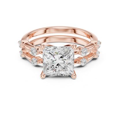 Princess Accented Lab Grown Diamond Engagement Ring