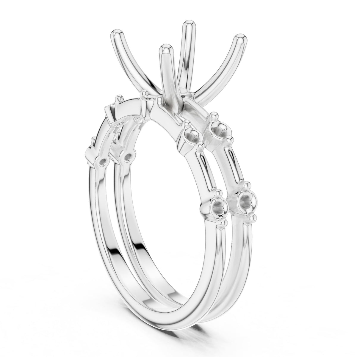 Princess Accented Lab Grown Diamond Engagement Ring
