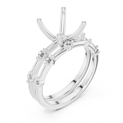 Princess Accented Lab Grown Diamond Engagement Ring
