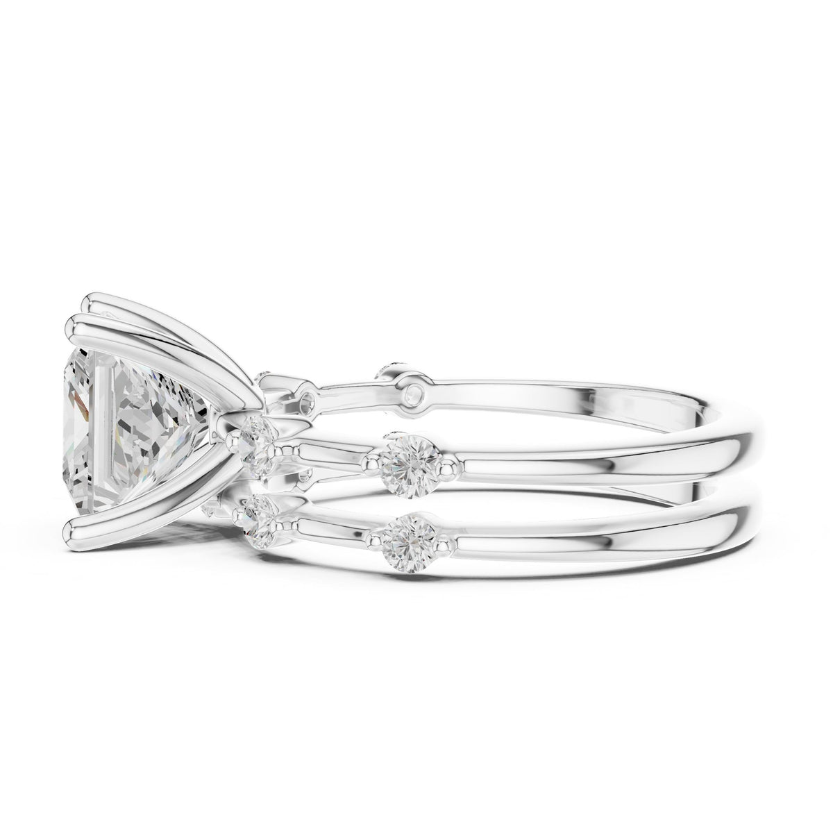 Princess Accented Lab Grown Diamond Engagement Ring