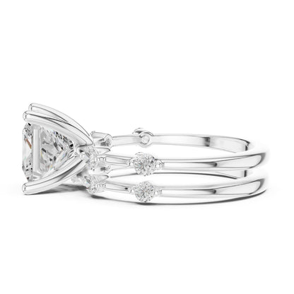 Princess Accented Lab Grown Diamond Engagement Ring