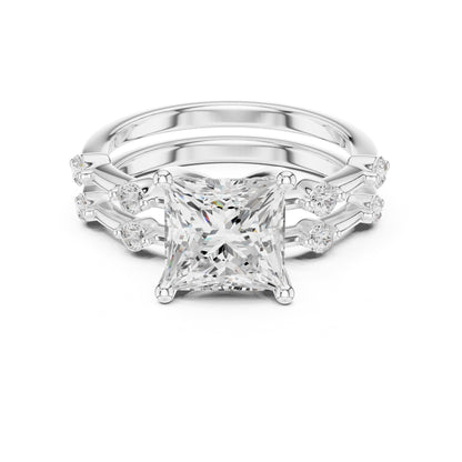 Princess Accented Lab Grown Diamond Engagement Ring