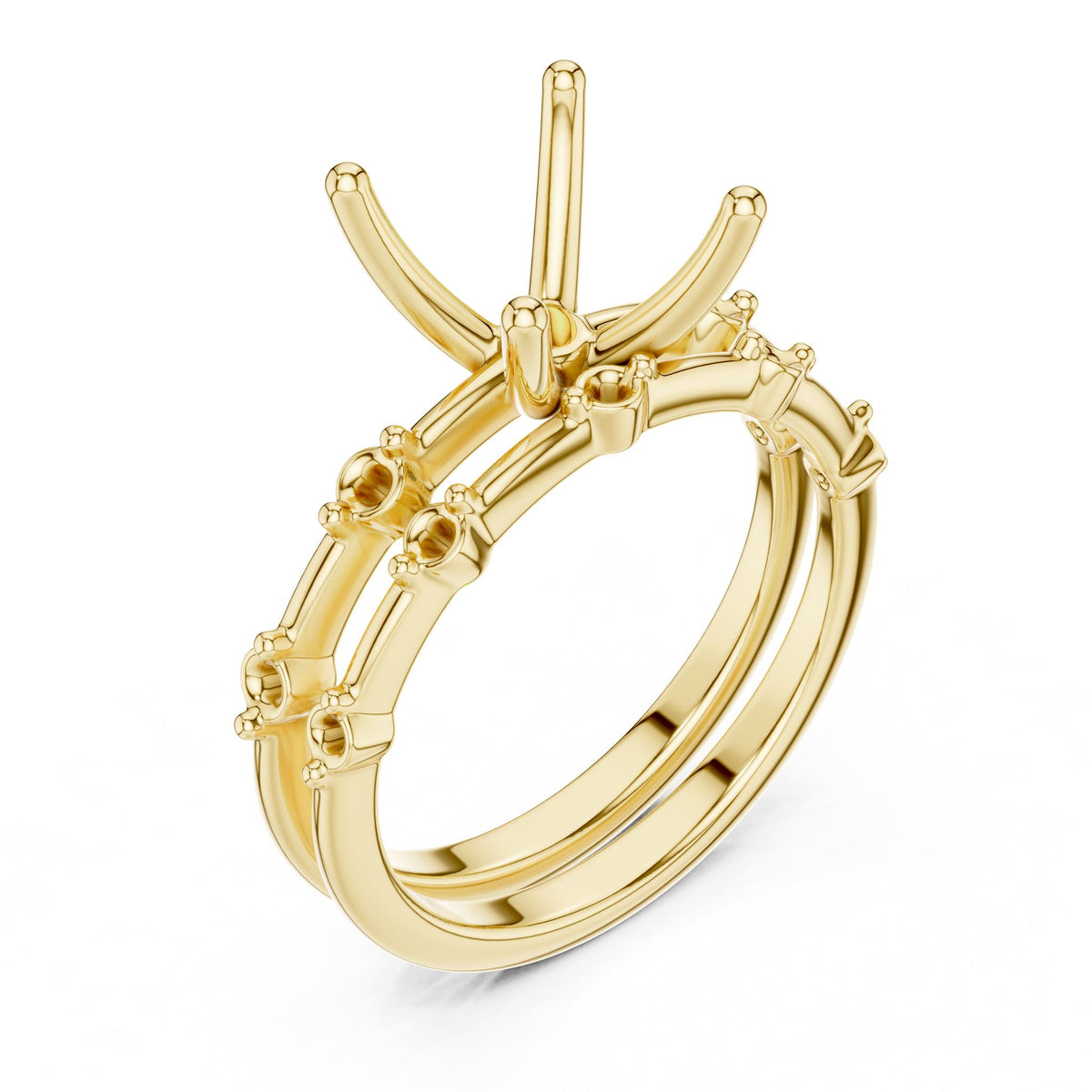 Princess Accented Lab Grown Diamond Engagement Ring