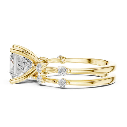 Princess Accented Lab Grown Diamond Engagement Ring