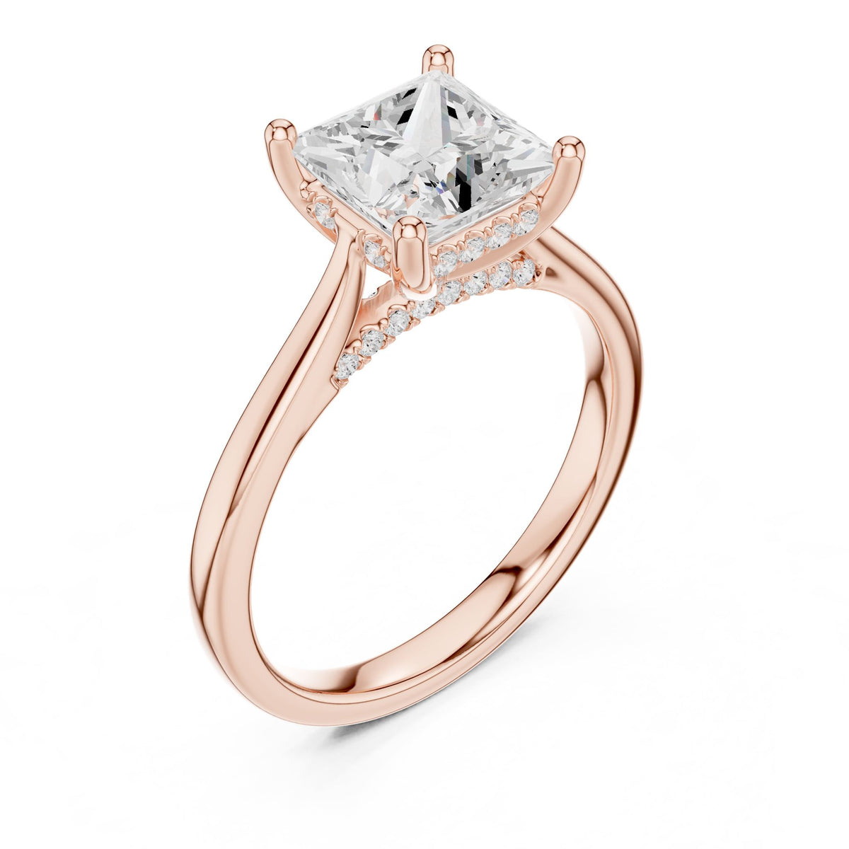 Princess Accented Lab Grown Diamond Engagement Ring