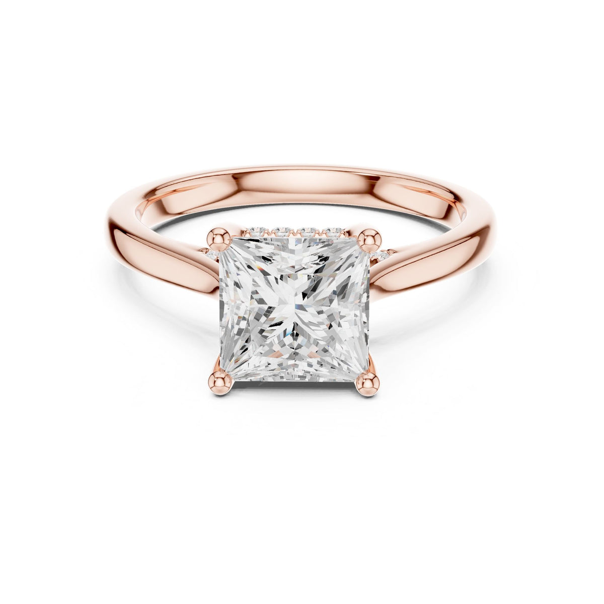 Princess Accented Lab Grown Diamond Engagement Ring
