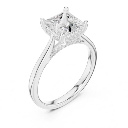Princess Accented Lab Grown Diamond Engagement Ring