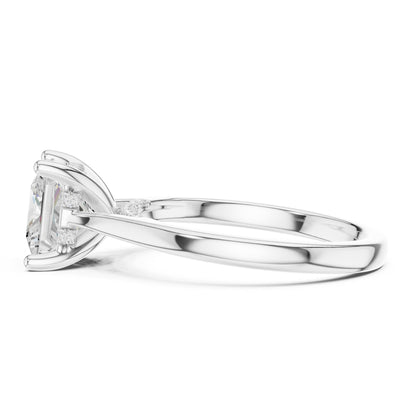 Princess Accented Lab Grown Diamond Engagement Ring