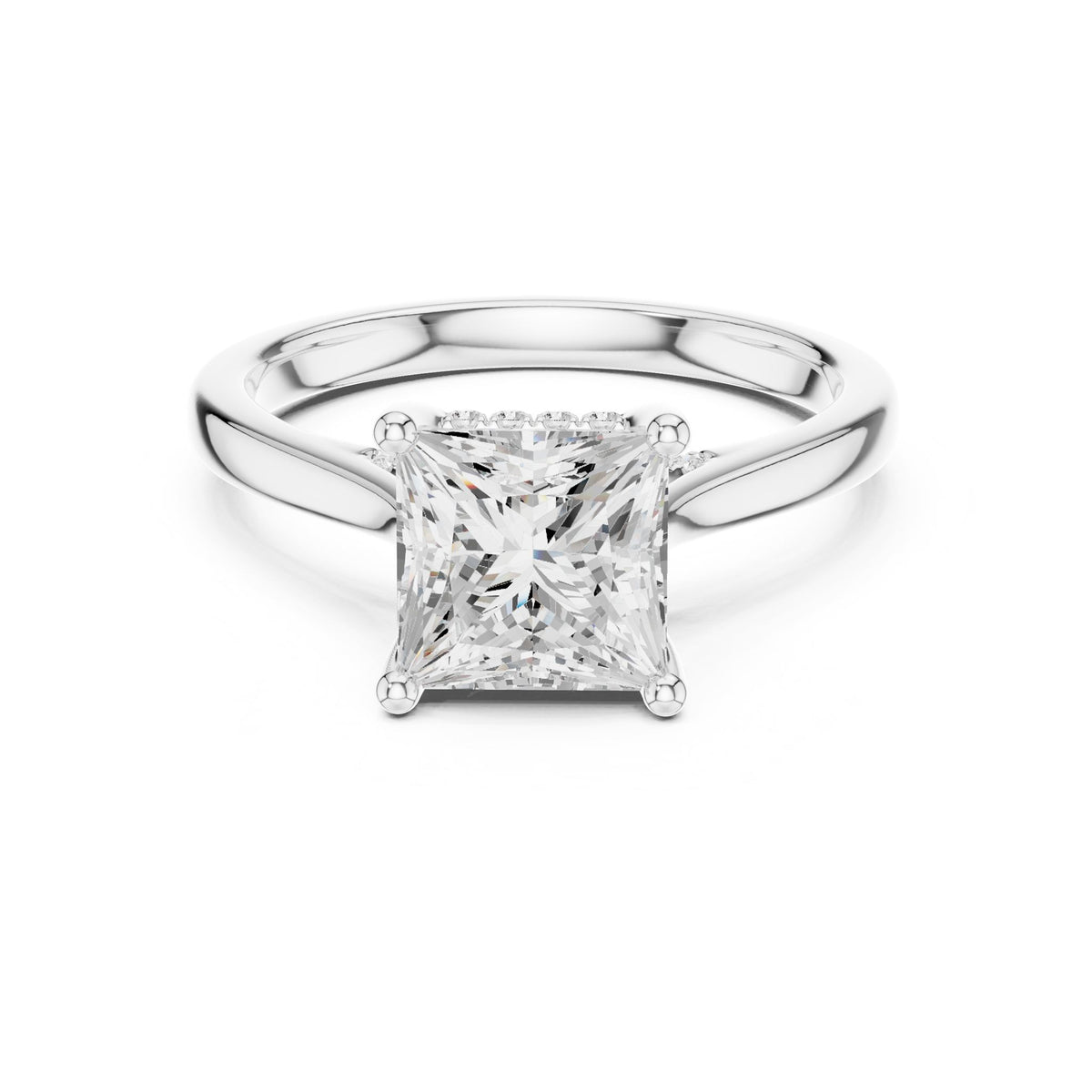 Princess Accented Lab Grown Diamond Engagement Ring