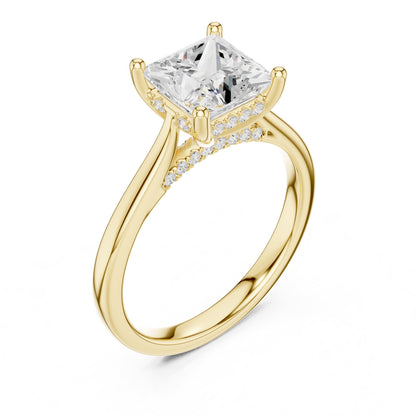 Princess Accented Lab Grown Diamond Engagement Ring