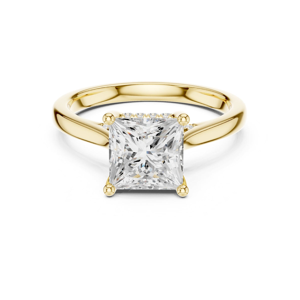 Princess Accented Lab Grown Diamond Engagement Ring