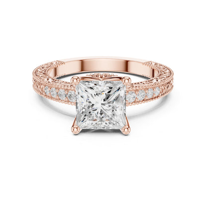 Princess Accented Lab Grown Diamond Engagement Ring