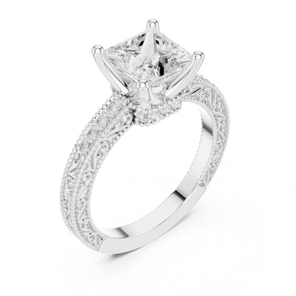Princess Accented Lab Grown Diamond Engagement Ring