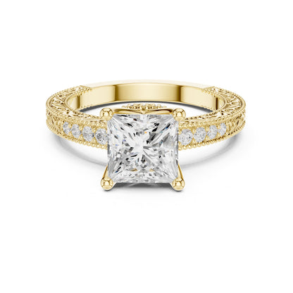 Princess Accented Lab Grown Diamond Engagement Ring